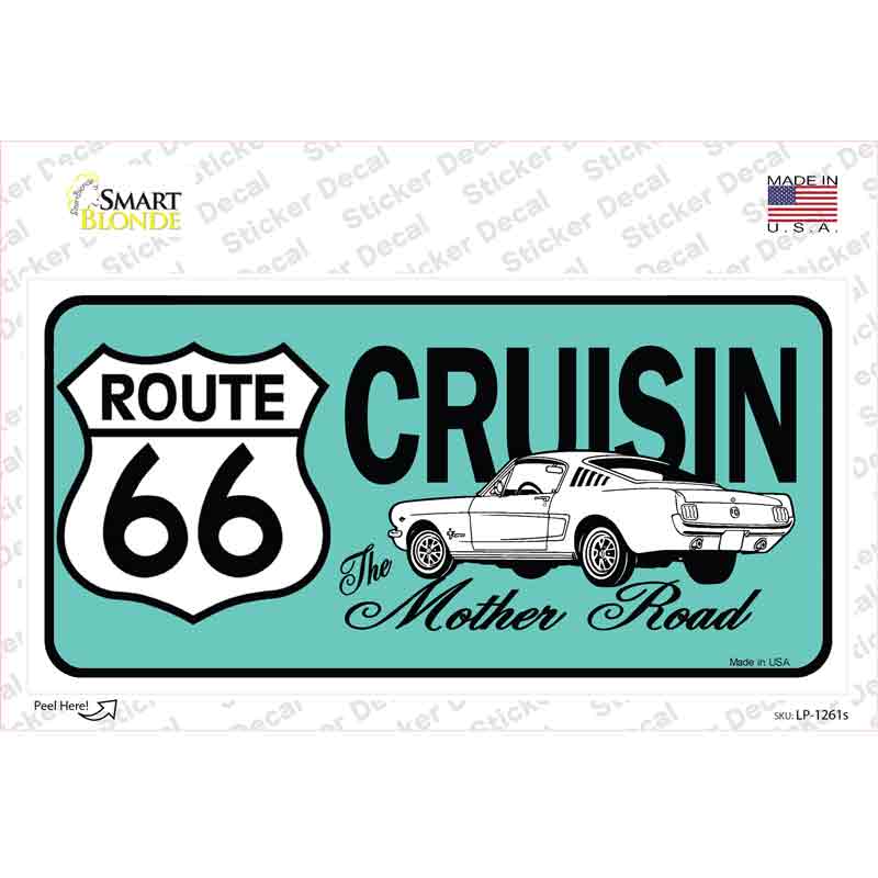 LP-1261s-M Route 66 Retro Cruising Novelty Sticker Decal - Medium