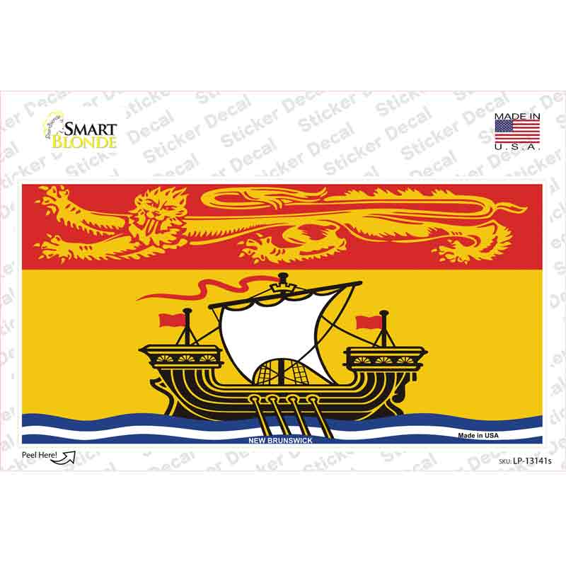LP-13141s-M   Brunswick Canada Flag Novelty Sticker Decal - Medium