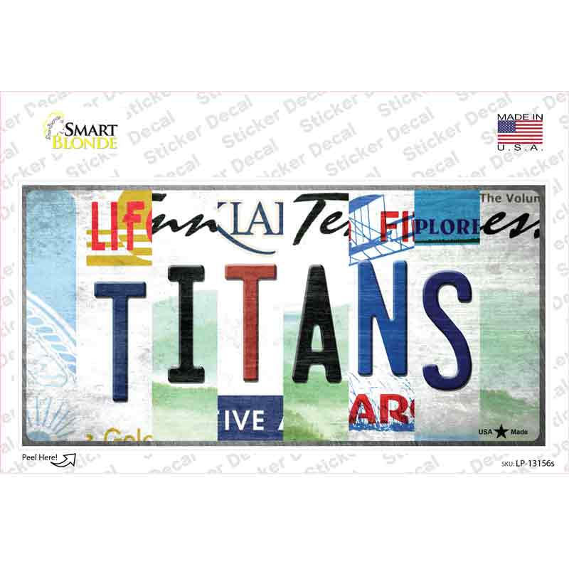 LP-13156s-M Titans Strip Art Novelty Sticker Decal - Medium