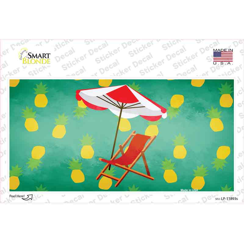LP-11893s-M Chair & Umbrella Novelty Sticker Decal - Medium