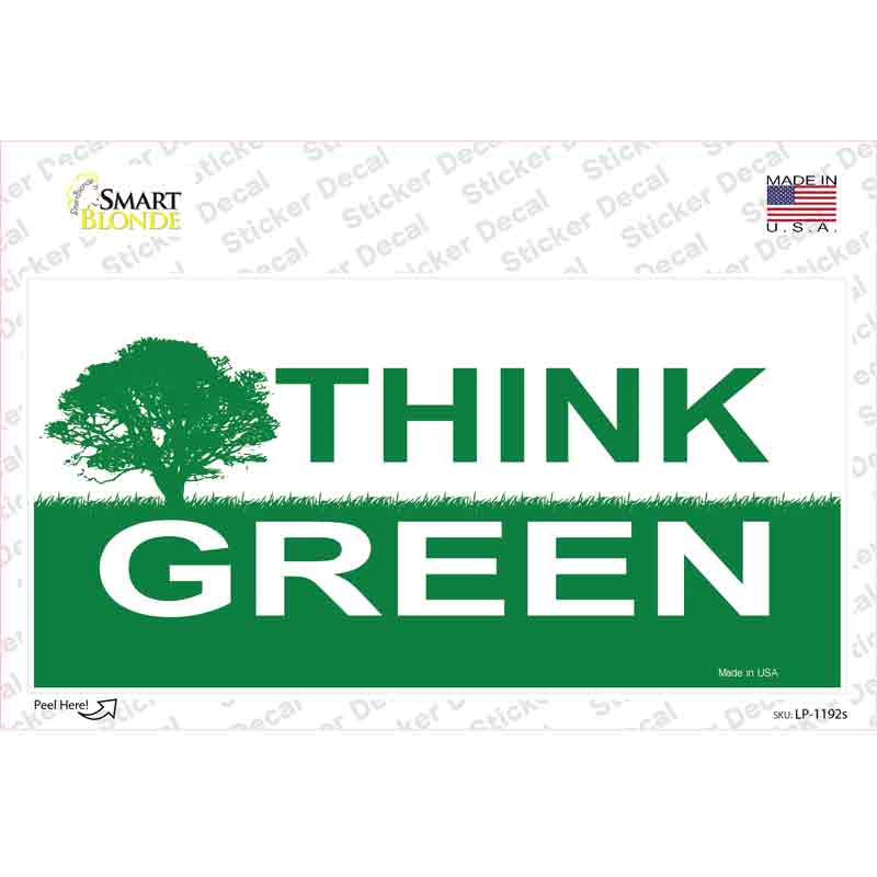 LP-1192s-M Think Green Novelty Sticker Decal - Medium