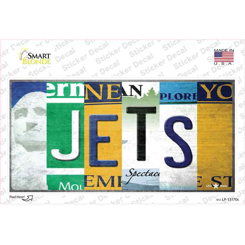 LP-13170s-M Jets   York Strip Art Novelty Sticker Decal - Medium