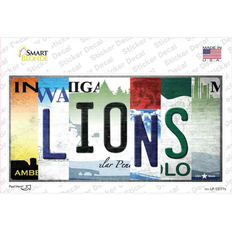 LP-13171s-M Lions Strip Art Novelty Sticker Decal - Medium