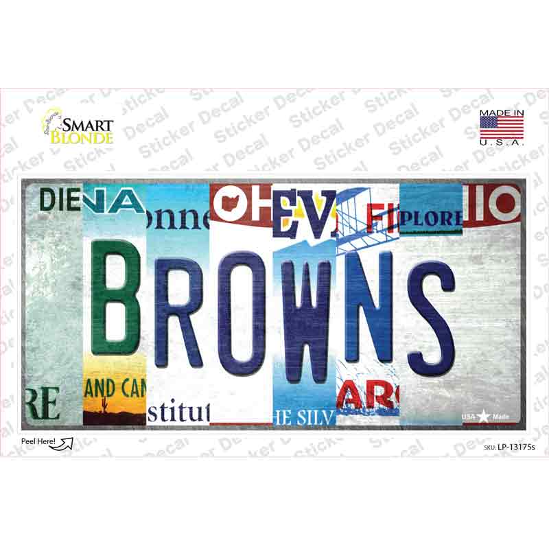 LP-13175s-M Browns Strip Art Novelty Sticker Decal - Medium