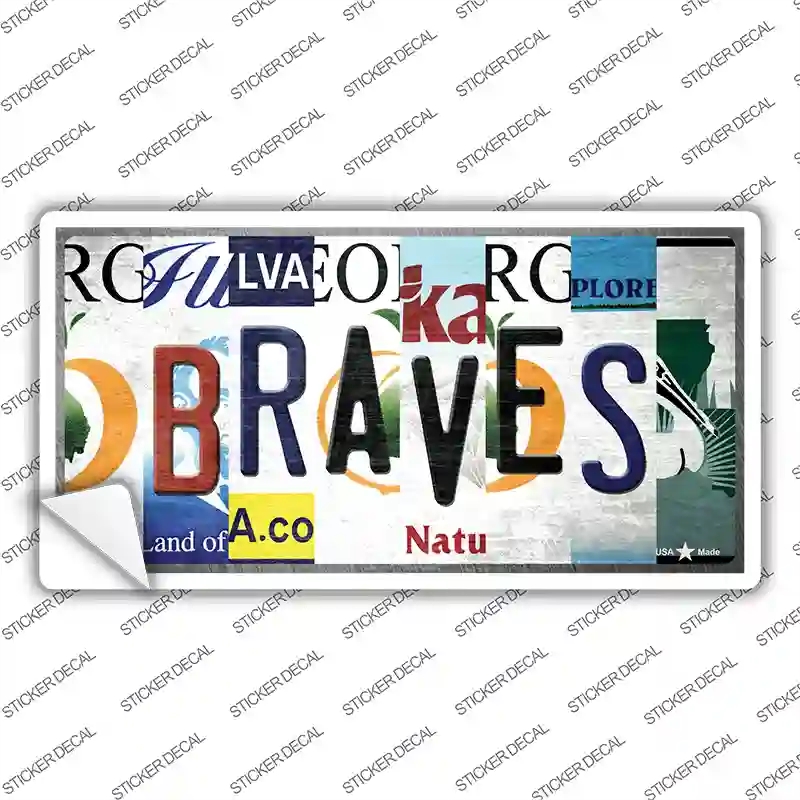 LP-13184s-L Braves Strip Art Novelty Sticker Decal - Large