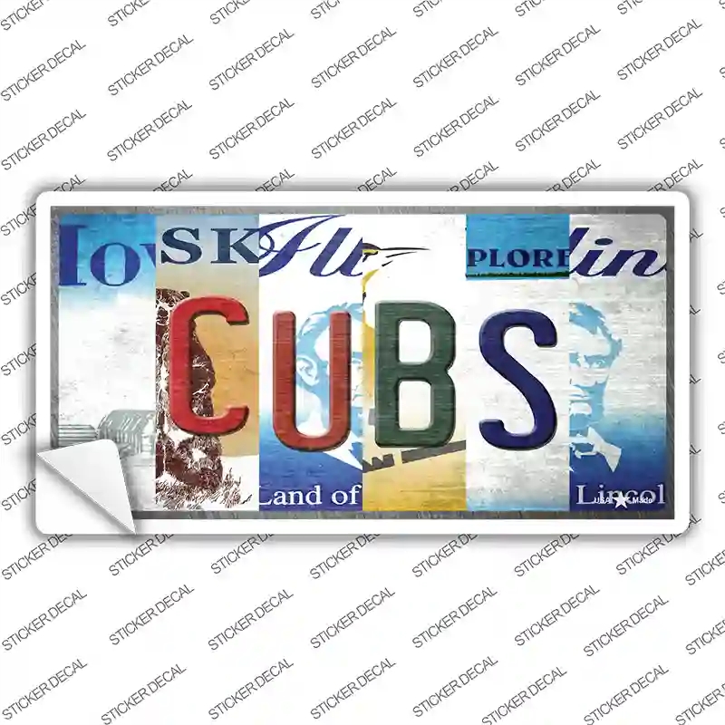LP-13187s-L Cubs Strip Art Novelty Sticker Decal - Large