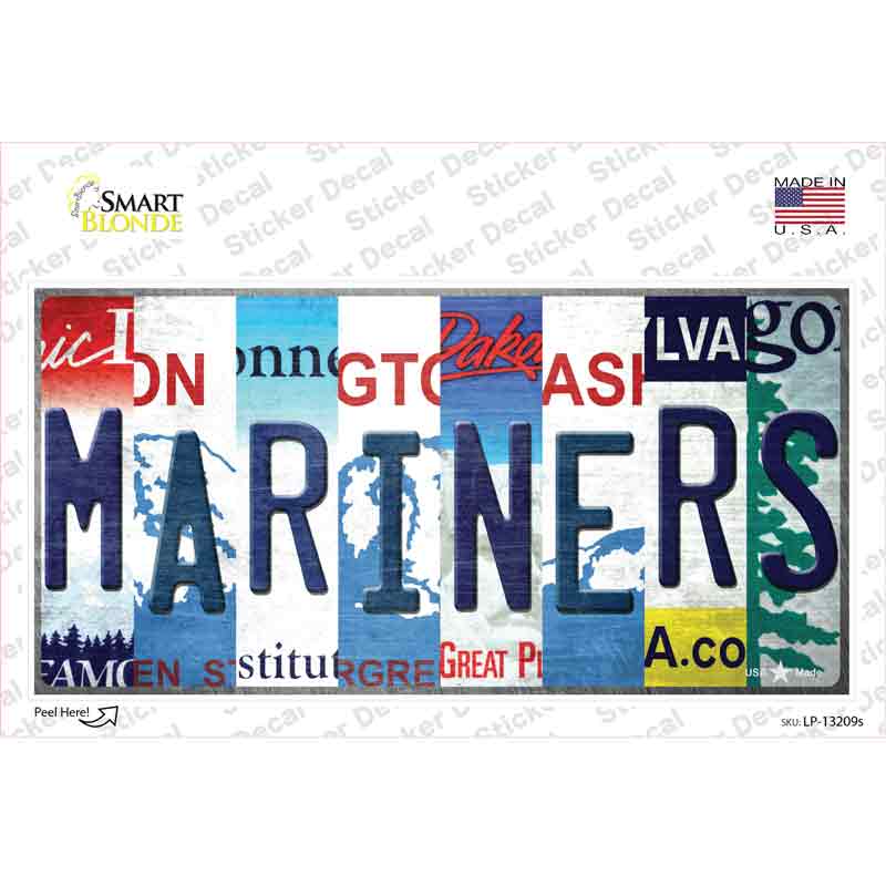 LP-13209s-M Mariners Strip Art Novelty Sticker Decal - Medium