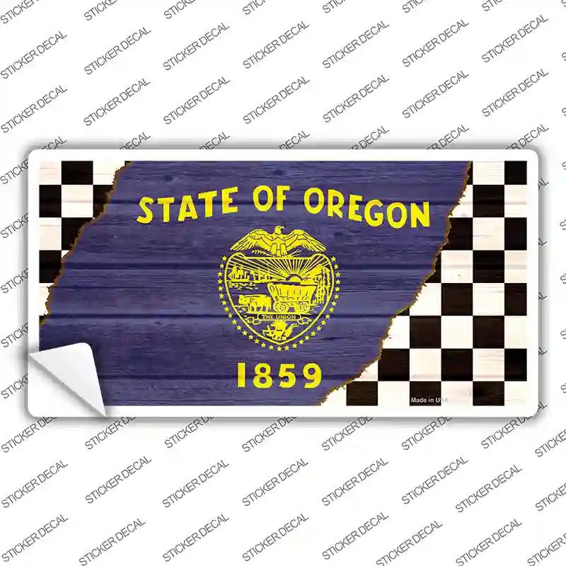 LP-13722s-XL Oregon Racing Flag Novelty Sticker Decal - Extra Large