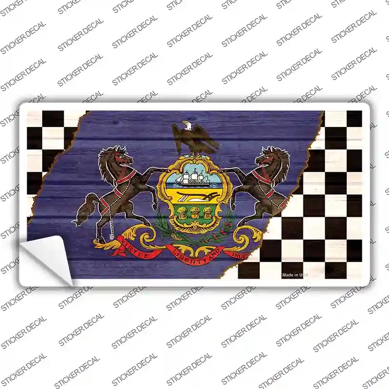 LP-13723s-S Pennsylvania Racing Flag Novelty Sticker Decal - Small