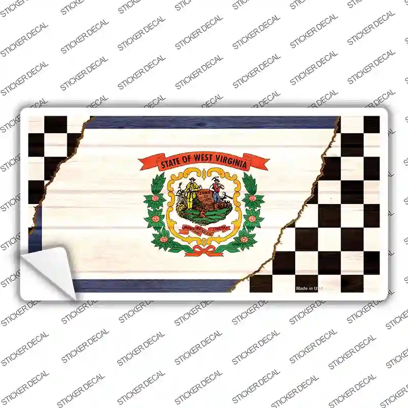 LP-13733s-S West Virginia Racing Flag Novelty Sticker Decal - Small