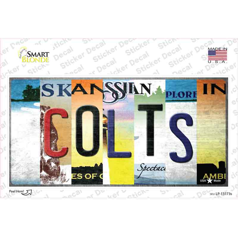 LP-13173s-M Colts Strip Art Novelty Sticker Decal - Medium