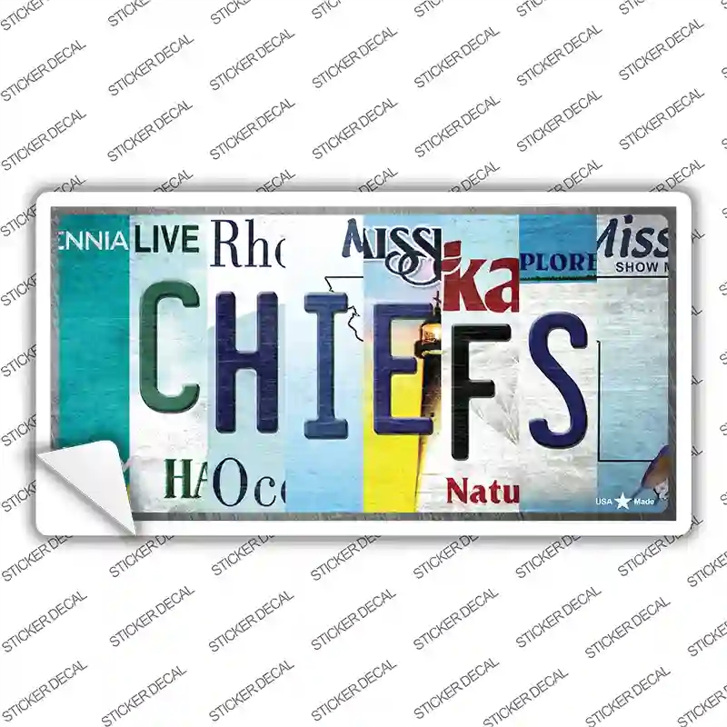 LP-13174s-S Chiefs Strip Art Novelty Sticker Decal - Small