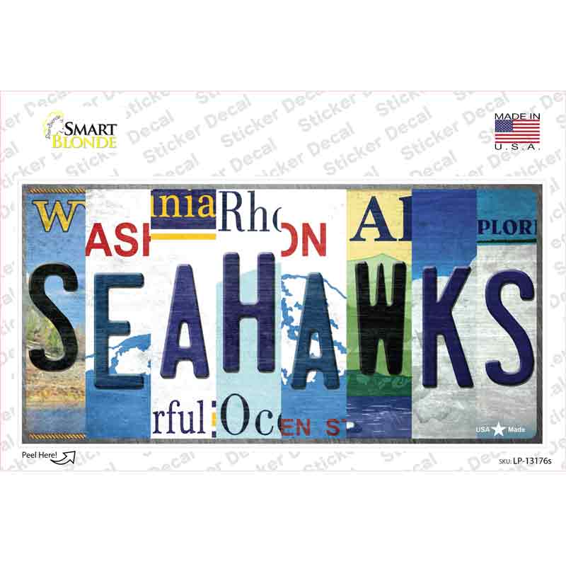 LP-13176s-M Seahawks Strip Art Novelty Sticker Decal - Medium