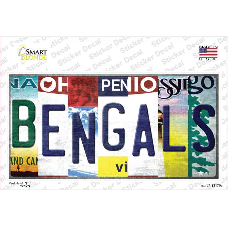 LP-13179s-M Bengals Strip Art Novelty Sticker Decal - Medium