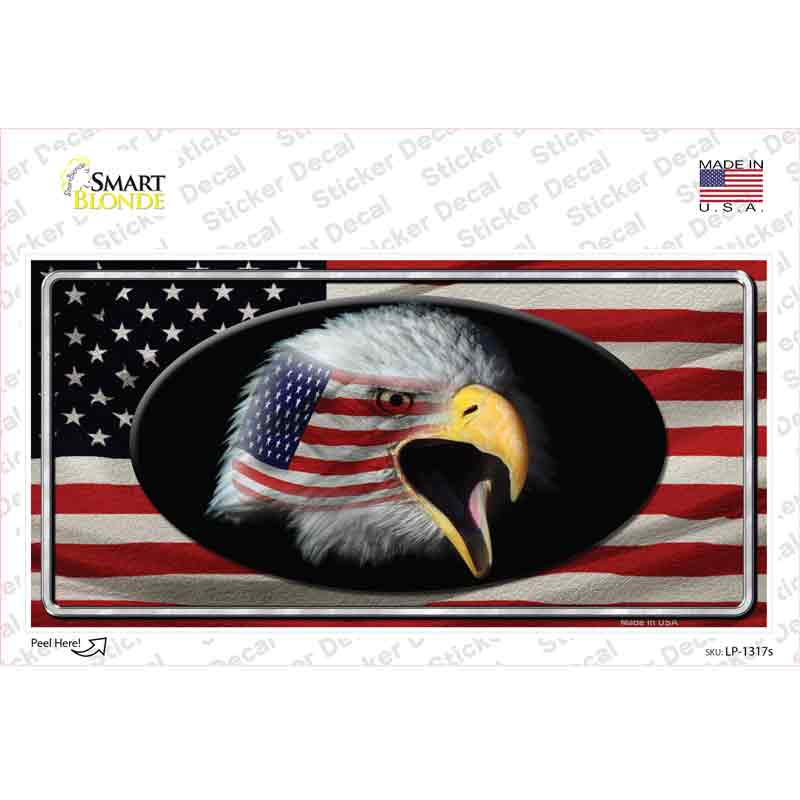 LP-1317s-M American Flag Eagle Novelty Sticker Decal - Medium
