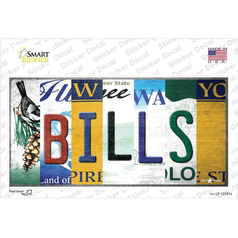 LP-13181s-M Bills Strip Art Novelty Sticker Decal - Medium