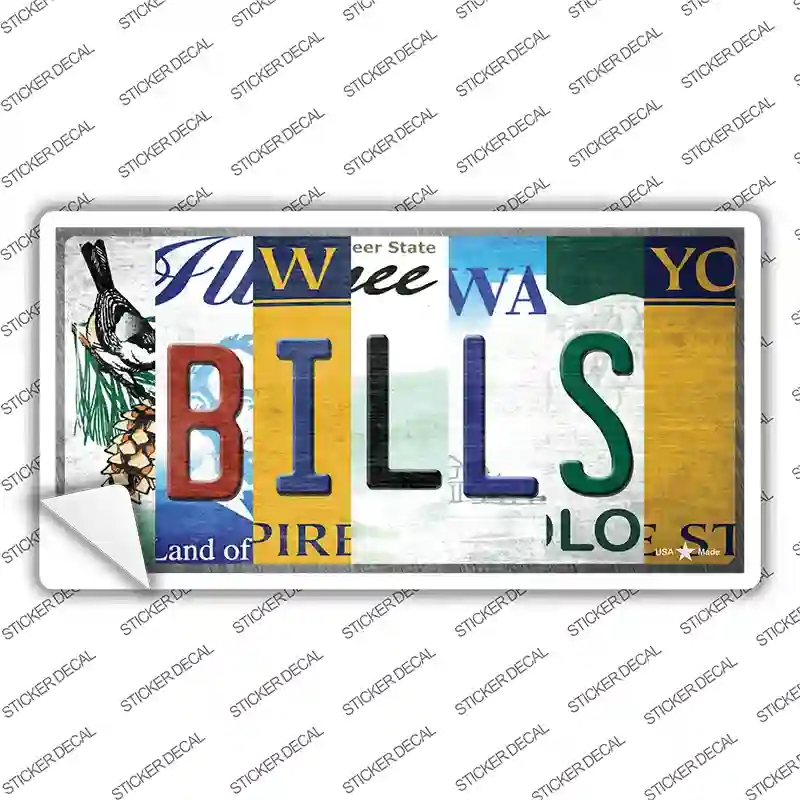 LP-13181s-S Bills Strip Art Novelty Sticker Decal - Small