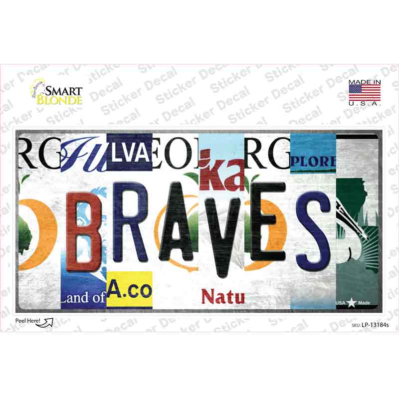 LP-13184s-M Braves Strip Art Novelty Sticker Decal - Medium