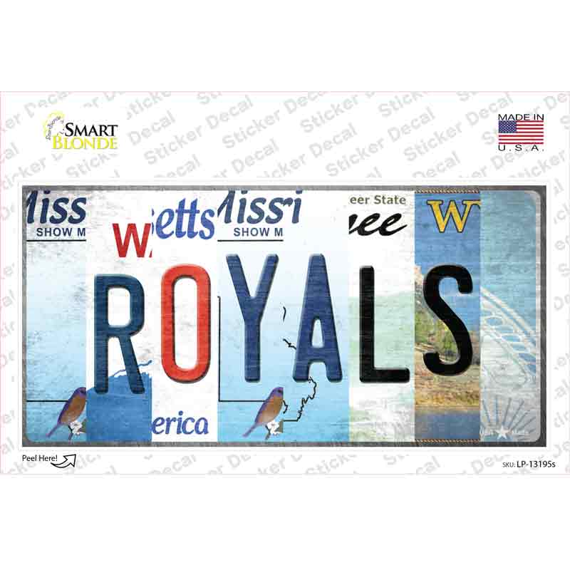 LP-13195s-M Royals Strip Art Novelty Sticker Decal - Medium