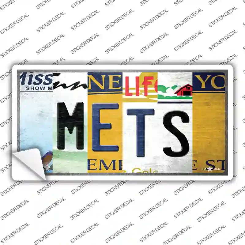 LP-13199s-S Mets Strip Art Novelty Sticker Decal - Small