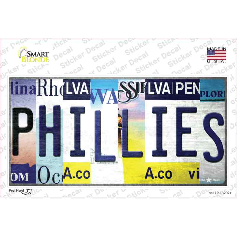 LP-13202s-M Phillies Strip Art Novelty Sticker Decal - Medium