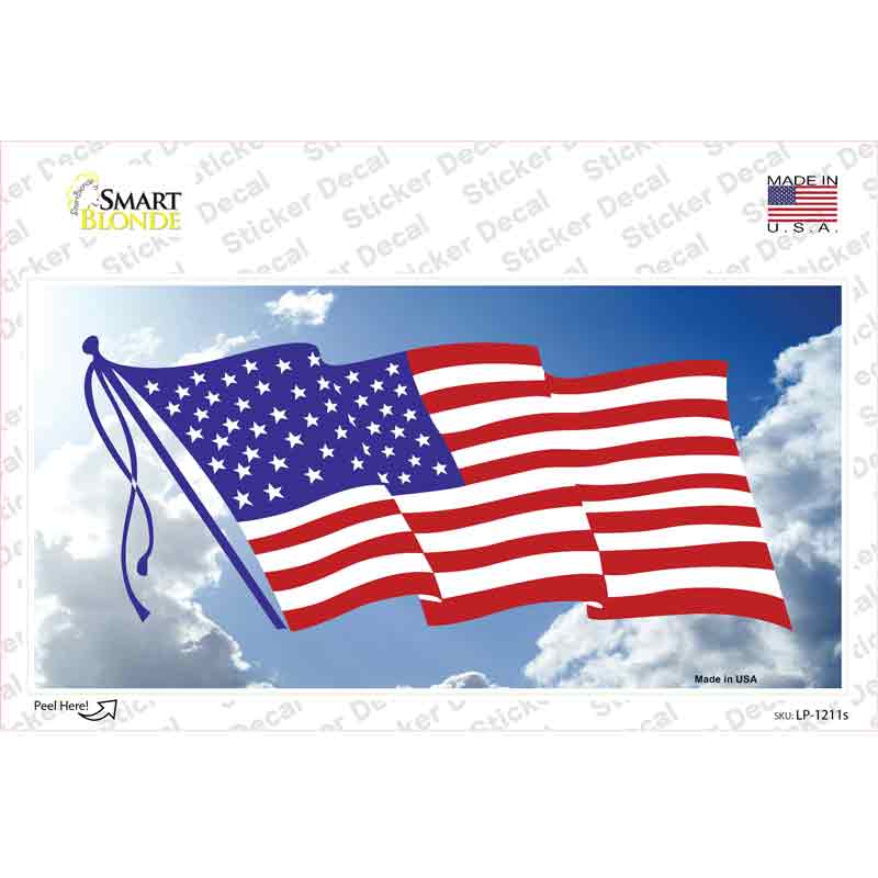 LP-1211s-M American Flag Cloud Novelty Sticker Decal - Medium