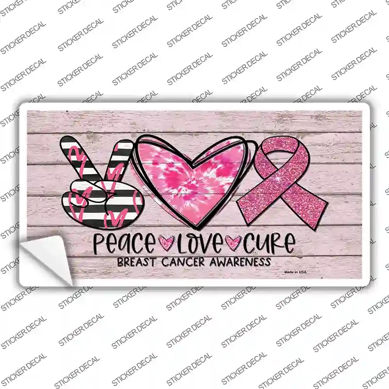 LP-14078s-S Peace Love Cure Novelty Sticker Decal - Small