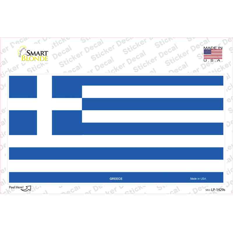 LP-1429s-M Greece Flag Novelty Sticker Decal - Medium