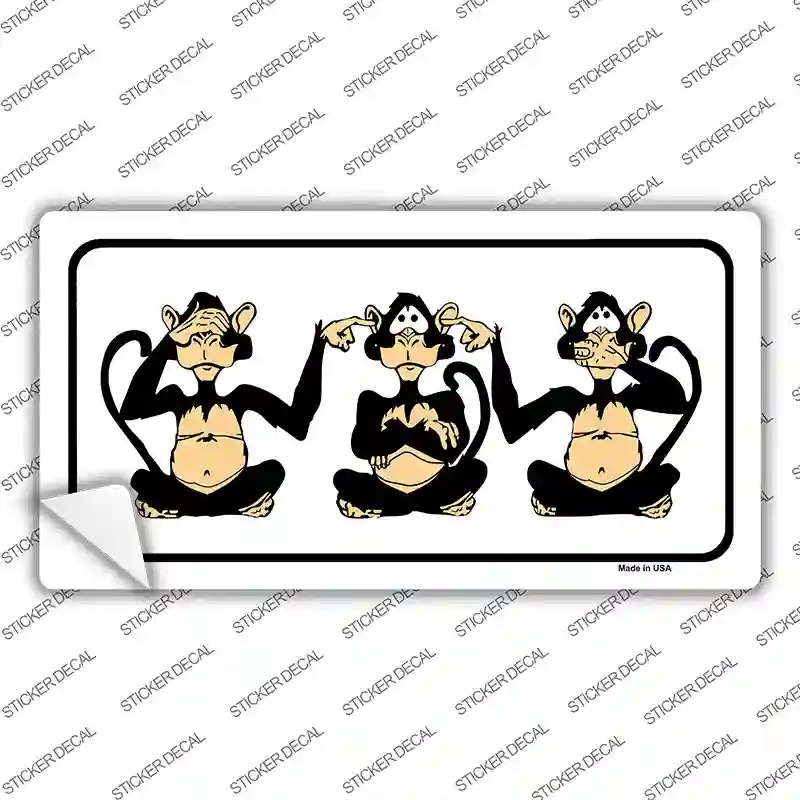 LP-1462s-S See Hear Speak Monkey Novelty Sticker Decal - Small