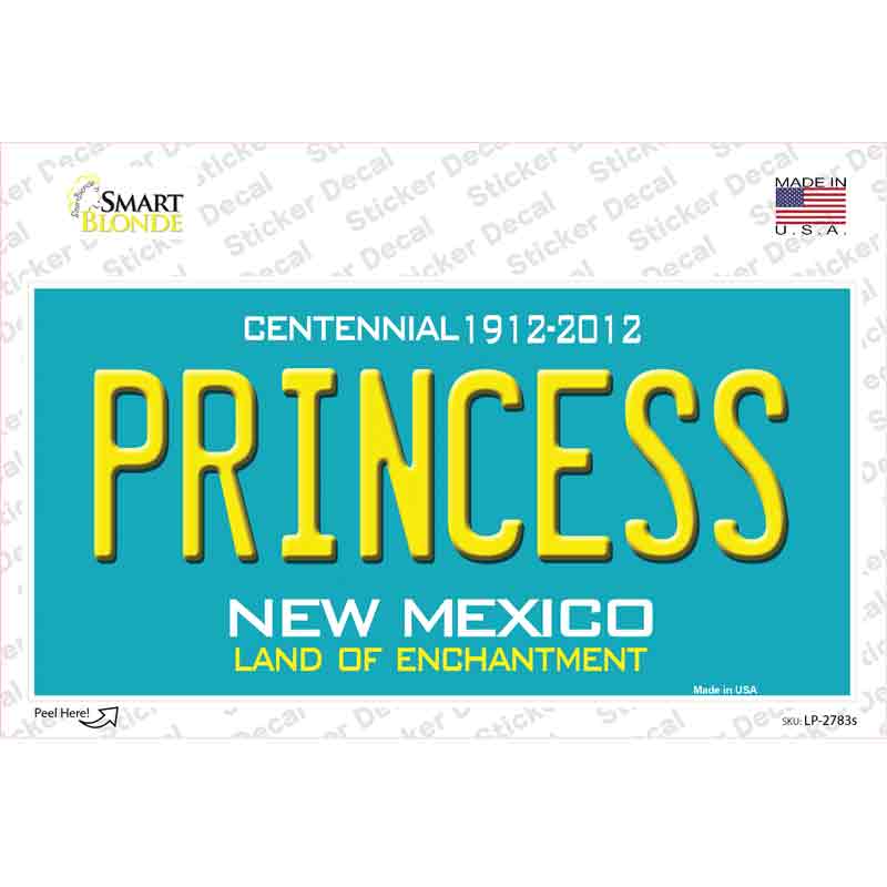 LP-2783s-M Princess   Mexico Teal Novelty Sticker Decal - Medium