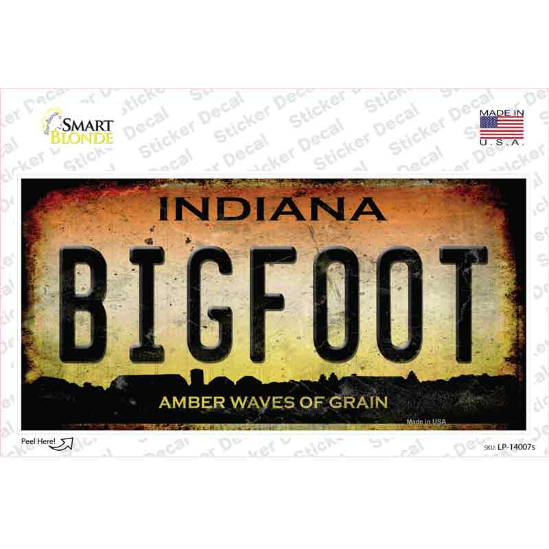 LP-14007s-M Bigfoot Indiana Novelty Sticker Decal - Medium