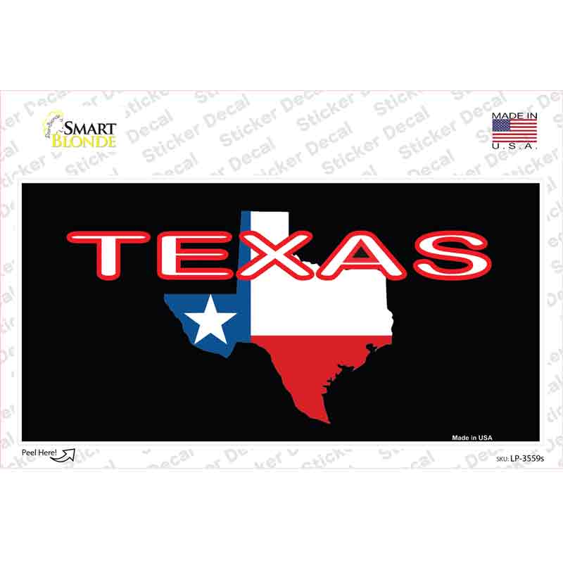 LP-3559s-M Texas Filled State Flag Novelty Sticker Decal - Medium