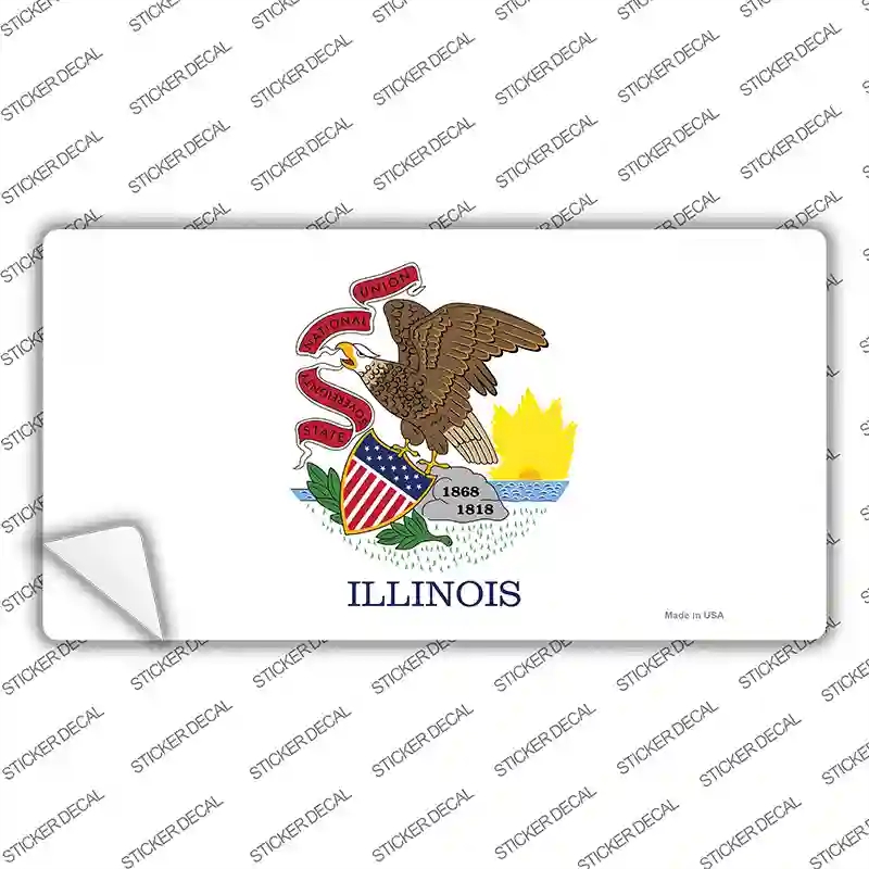 LP-3577s-S Illinois State Flag Novelty Sticker Decal - Small