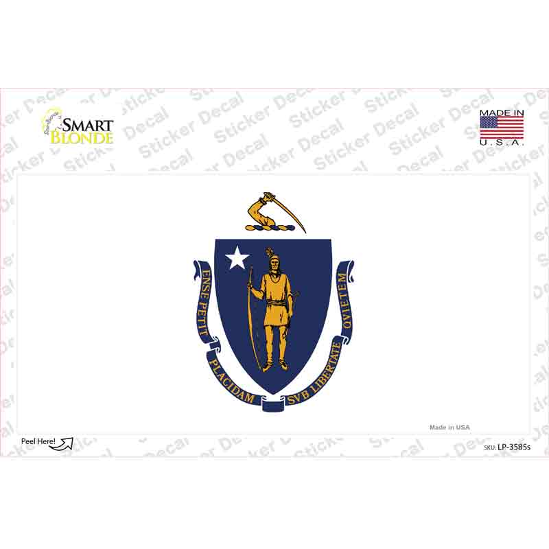 LP-3585s-M Massachusetts State Flag Novelty Sticker Decal - Medium