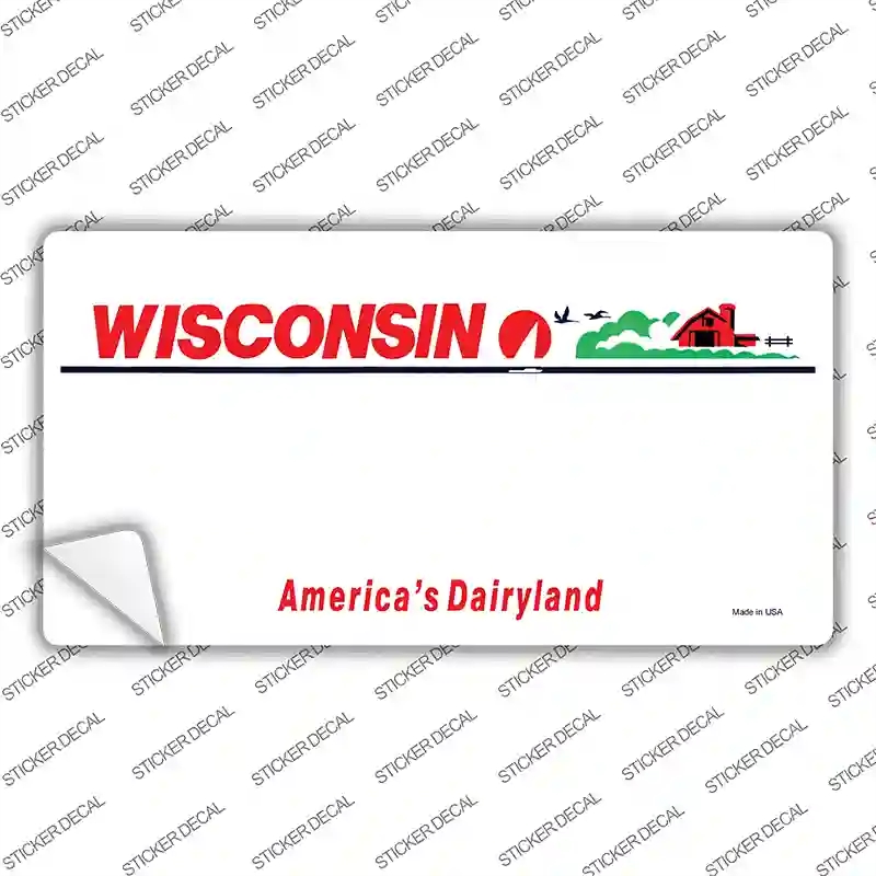 LP-2264s-L Wisconsin State Blank Novelty Sticker Decal - Large