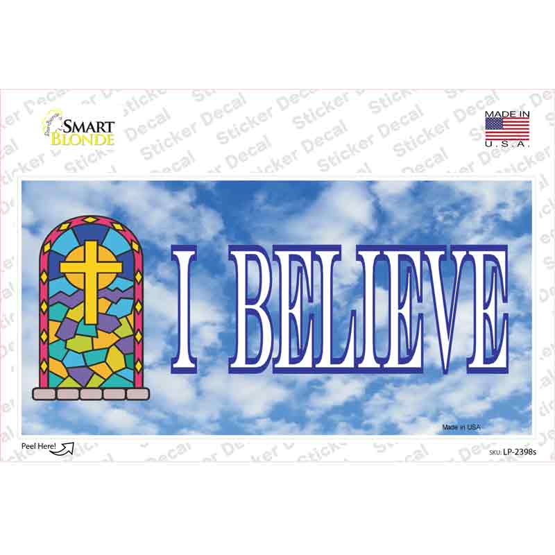 LP-2398s-M I Believe Novelty Sticker Decal - Medium