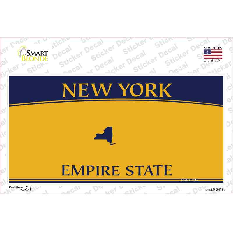 LP-2418s-M   York State Blanks Novelty Sticker Decal - Medium