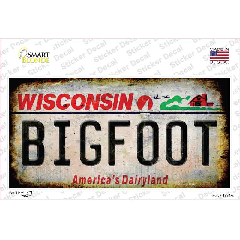 LP-13847s-M Bigfoot Wisconsin Novelty Sticker Decal - Medium