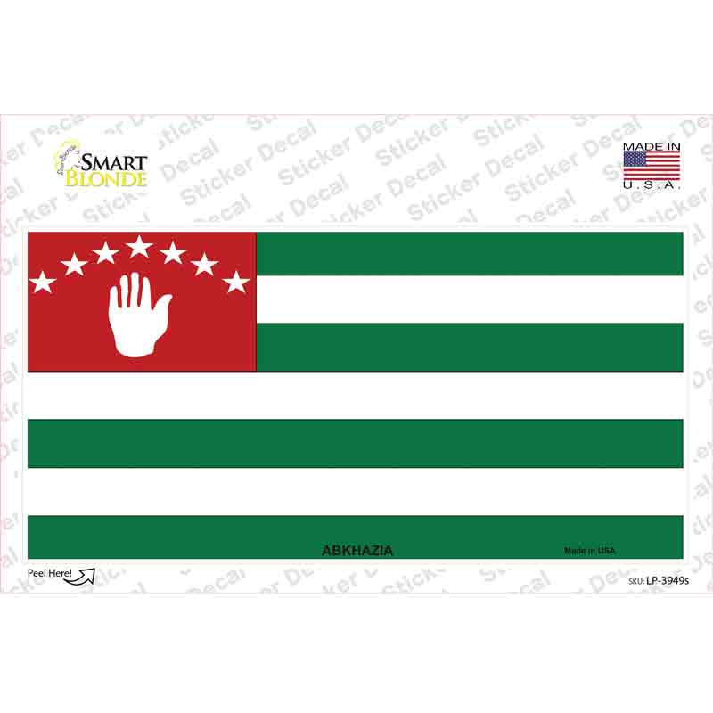 LP-3949s-M Abkhazia Flag Novelty Sticker Decal - Medium
