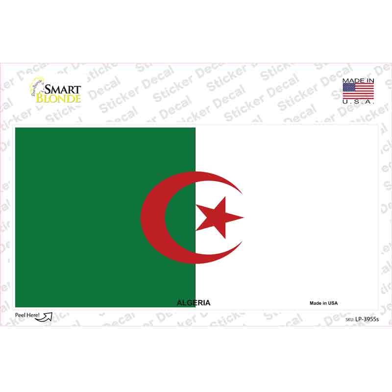 LP-3955s-M Algeria Flag Novelty Sticker Decal - Medium