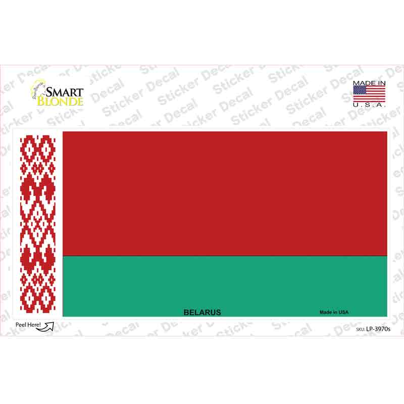 LP-3970s-M Belarus Flag Novelty Sticker Decal - Medium
