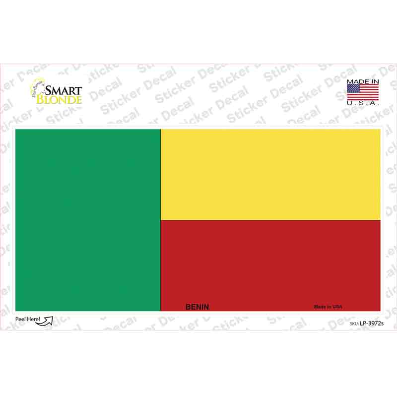LP-3972s-M Benin Flag Novelty Sticker Decal - Medium