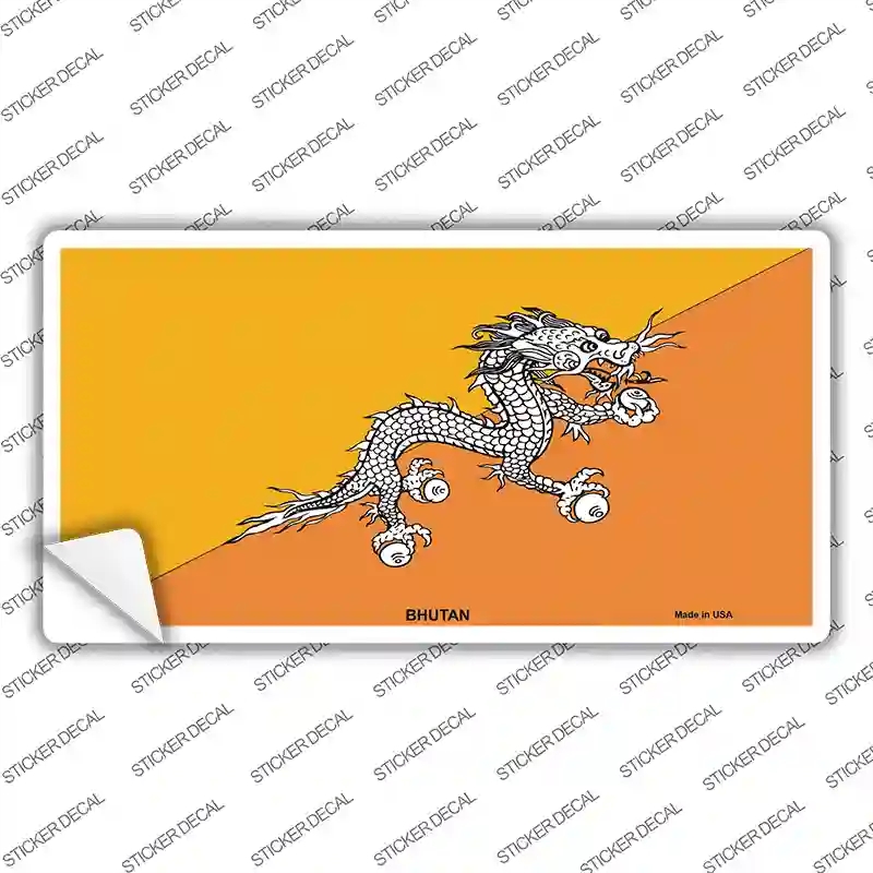LP-3974s-S Bhutan Flag Novelty Sticker Decal - Small