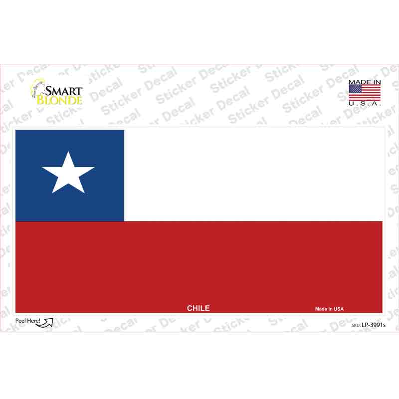 LP-3991s-M Chile Flag Novelty Sticker Decal - Medium