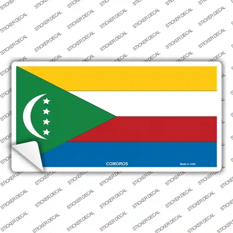 LP-3993s-S Comoros Flag Novelty Sticker Decal - Small