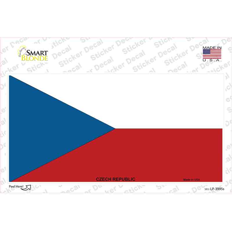 LP-3995s-M Czech Republic Flag Novelty Sticker Decal - Medium