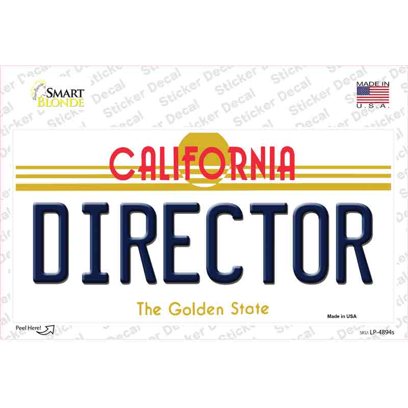 LP-4894s-M Director California Novelty Sticker Decal - Medium