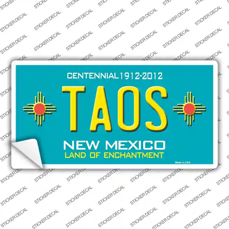 LP-5009s-S Taos Teal   Mexico Novelty Sticker Decal - Small