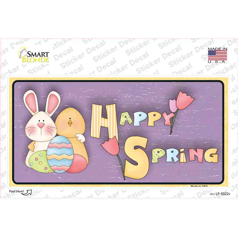 LP-5022s-M Happy Spring Yellow Novelty Sticker Decal - Medium