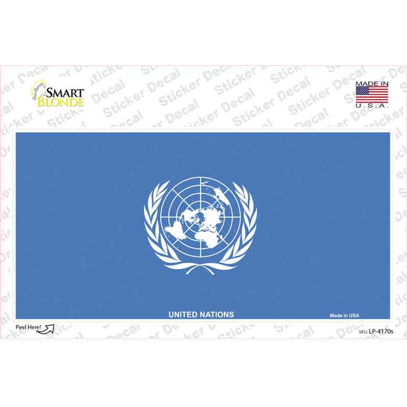 LP-4170s-M United Nations Flag Novelty Sticker Decal - Medium